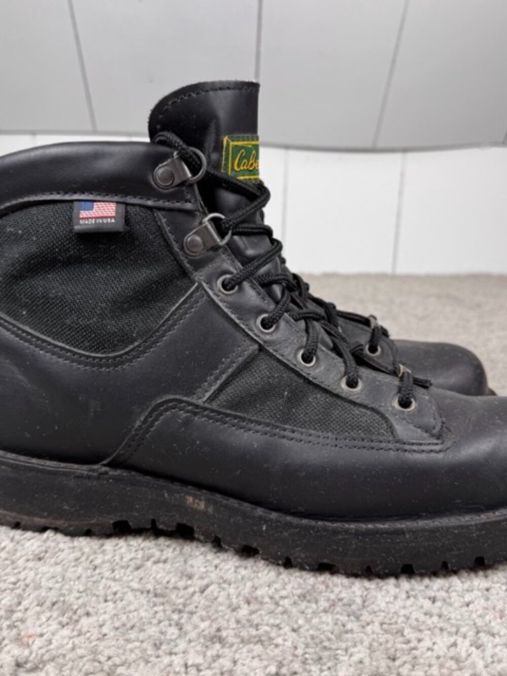 Danner Cabela's Cab Force 4 INS Men's 10 D Black Leather GTX Boots 25401X USA⁠